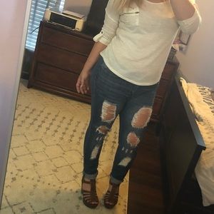 Stretchy Distressed Jean's size 13/14